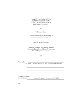 Testing for evidence of adverse selection in developing automobile