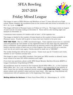 SFEA Bowling 2017-2018 Friday Mixed League
