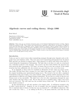 Algebraic curves and coding theory