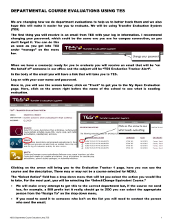 NDSU Departmental Course Evaluations Using TES