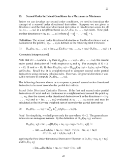 23 23 10. Second Order Sufficient Conditions for a Maximum or