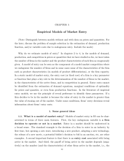 Empirical Models of Market Entry