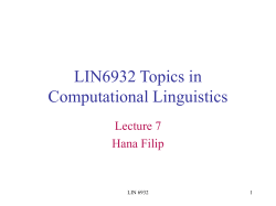 LIN6932 Topics in Computational Linguistics