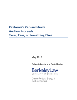 California`s Cap-and-Trade Auction Proceeds: Taxes, Fees