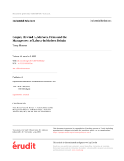Gospel, Howard F., Markets, Firms and the Management of