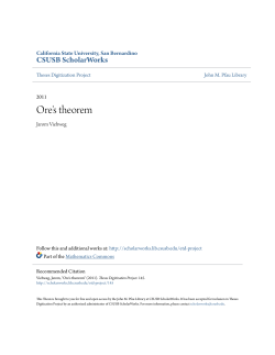 Ore`s theorem - CSUSB ScholarWorks