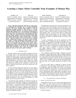 Learning a Super Mario Controller from Examples of Human Play