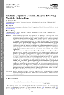 Multiple-Objective Decision Analysis Involving