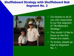 Shuffleboard Strategy with Shuffleboard Bob Segment