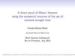 A direct proof of Malus` theorem using the symplectic sructure of the