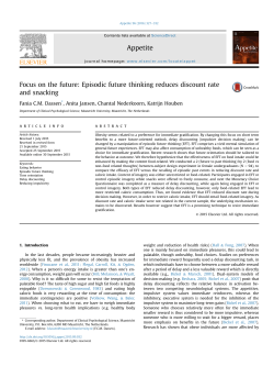 Episodic future thinking reduces discount rate and snacking