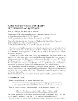 JOINT AND SEPARATE CONvEXITY OF THE BREGMAN