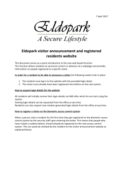 Eldopark visitor announcement and registered