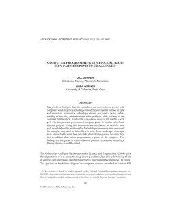 computer programming in middle school: how