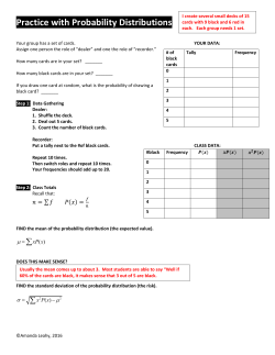 Prob Dist Lab Cards and Rock Paper Scissors