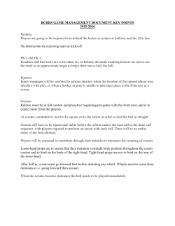 BCRRS GAME MANAGEMENT DOCUMENT KEY POINTS 2015