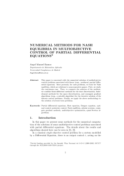 numerical methods for nash equilibria in multiobjective control of