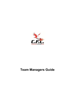 Team Managers Guide - Caloundra Football Club