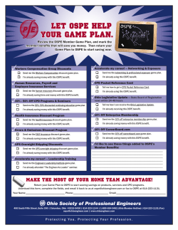 Let OSPe heLP yOur game PLan. - National Society of Professional
