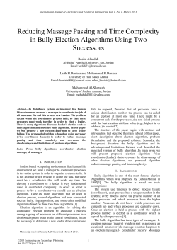 Reducing Massage Passing and Time Complexity in Bully Election