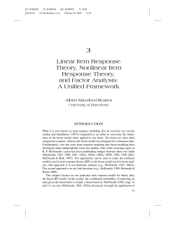 Linear Item Response Theory, Nonlinear Item Response Theory