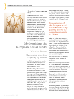 Modernising the European Social Model