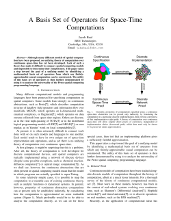 A Basis Set of Operators for Space-Time Computations