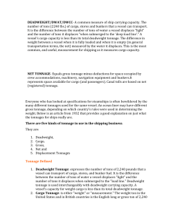 Descriptions of types of tonnage