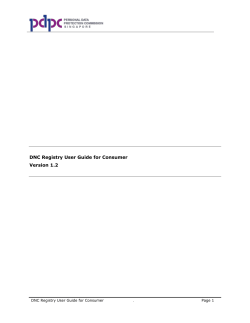 DNC Registry User Guide for Consumer Version 1.2