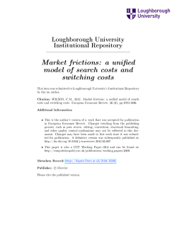 Market frictions: a uni ed model of search costs and switching costs