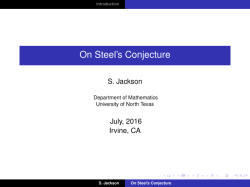 On Steel`s Conjecture