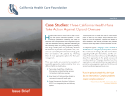 Case Studies: Three California Health Plans Take Action Against