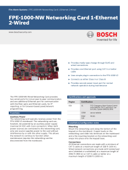FPE‑1000‑NW Networking Card 1‑Ethernet 2‑Wired