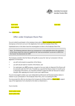Employee Share Plan Offer letter This link will