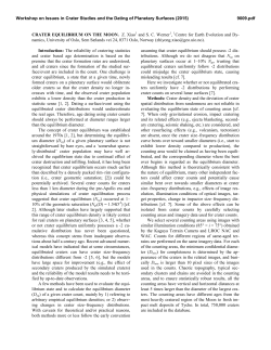 CRATER EQUILIBRIUM ON THE MOON. Z. Xiao1 and S. C.