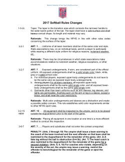 2017 Softball Rules Changes