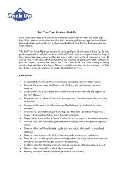 Full Time Team Member &ndash; Rock Up Rock Up is an exciting new