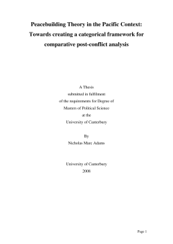 Peacebuilding Theory in the Pacific Context
