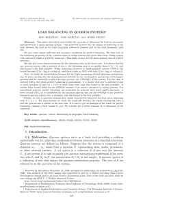 LOAD BALANCING IN QUORUM SYSTEMS 1