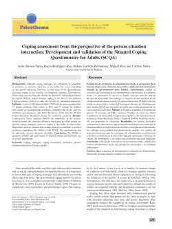 Coping assessment from the perspective of the person