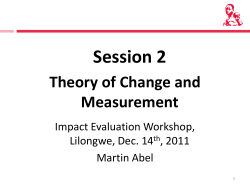 Session 2: Outcome Measures and Theory of Change