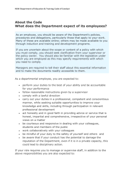 Department expect of its employees?