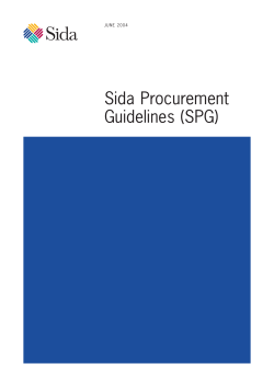 Sida Procurement Guidelines (SPG)