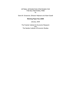 OPTIMAL INTEGRATION STRATEGIES FOR THE MULTINATIONAL