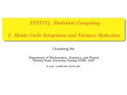 STAT774: Statistical Computing 5. Monte Carlo Integration and