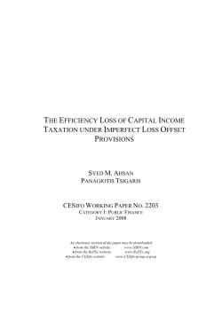 the efficiency loss of capital income taxation under imperfect loss