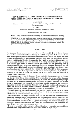 theorems in linear theory of viscoelasticity