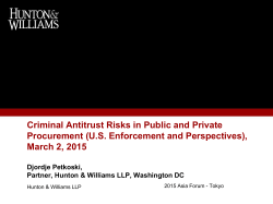 Criminal Antitrust Risks in Public and Private Procurement