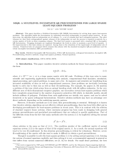 MIQR: A MULTILEVEL INCOMPLETE QR