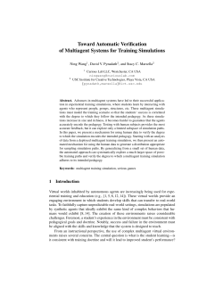 Toward Automatic Verification of Multiagent Systems for Training